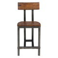 Rustic Brown And Gunmetal Finish Wooden Counter Height Chairs 2Pc Set Industrial Design Dining Furniture Brown Mix Dining Room Industrial,Rustic Wood
