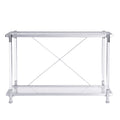 43.31'' Chrome Glass Sofa Table, Acrylic Side Table, Console Table For Living Room& Bedroom Chrome Console Tables Glass Iron
