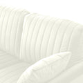 Cream White 2 Seater Loveseat Sofa Couch W Pillows And Metal Legs, Upholstered Modern Beautiful Seats Furniture For Bedroom, Office, Small Space, Apartment Cream Foam Velvet