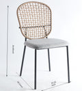 Black And Gray Sennit Chair,Set Of 4,Dining Chair,Coffee Chair Matt Black Metal