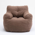 010 Soft Teddy Fabric Tufted Foam Bean Bag Chair With Teddy Fabric Coffee Coffee Soft Modern Foam Teddy