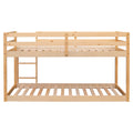 Twin Over Twin Floor Bunk Bed,Natural Old Sku:W50458002 Twin Natural Pine