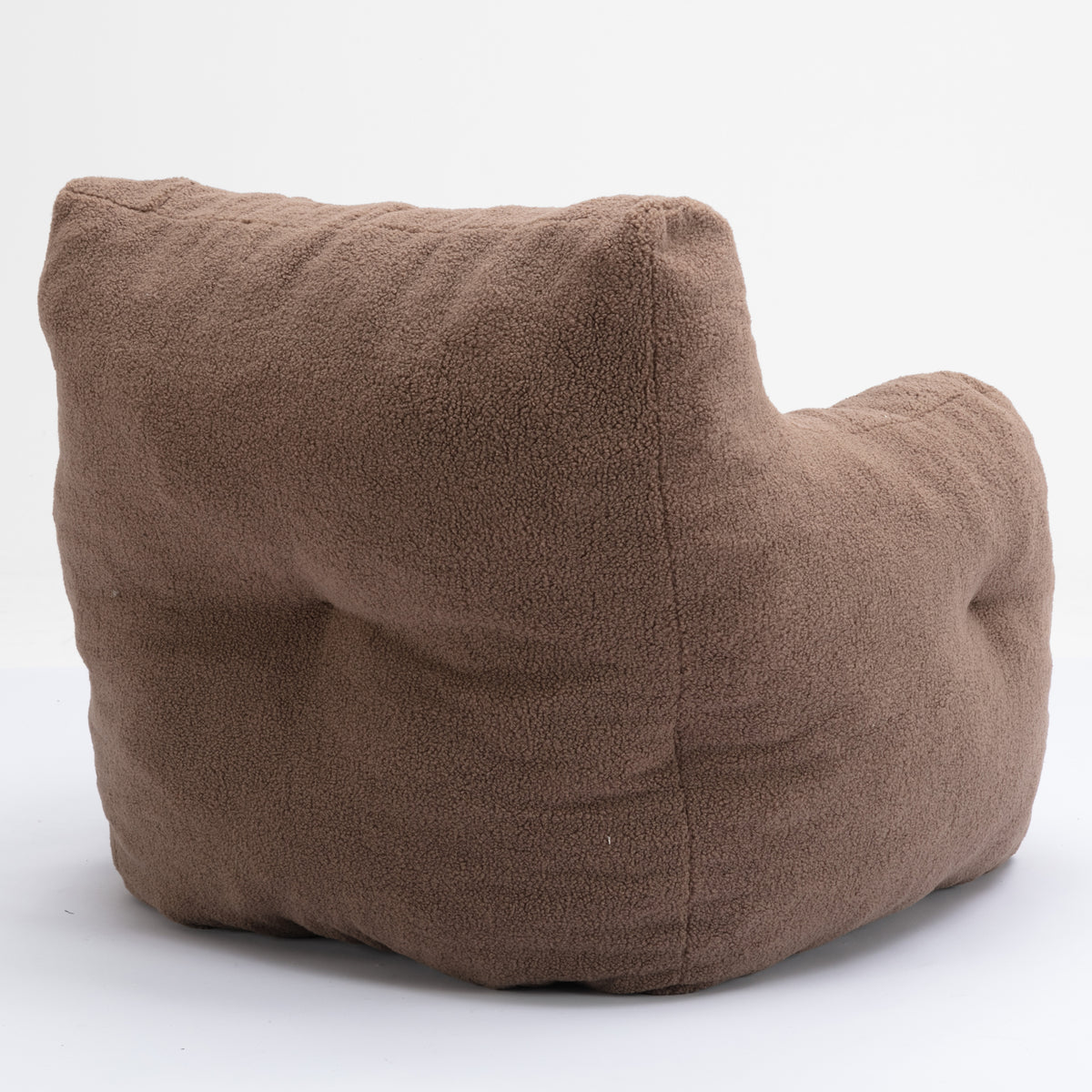 010 Soft Teddy Fabric Tufted Foam Bean Bag Chair With Teddy Fabric Coffee Coffee Soft Modern Foam Teddy