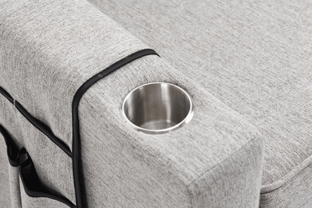 Arm Pushing Recliner Chair, Modern Button Tufted Wingback Push Back Recliner Chair, Living Room Chair Fabric Pushback Manual Single Reclining Sofa Home Theater Seating For Bedroom,Light Gray Light Gray Foam Linen