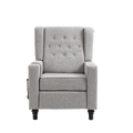 Arm Pushing Recliner Chair, Modern Button Tufted Wingback Push Back Recliner Chair, Living Room Chair Fabric Pushback Manual Single Reclining Sofa Home Theater Seating For Bedroom,Light Gray Light Gray Foam Linen