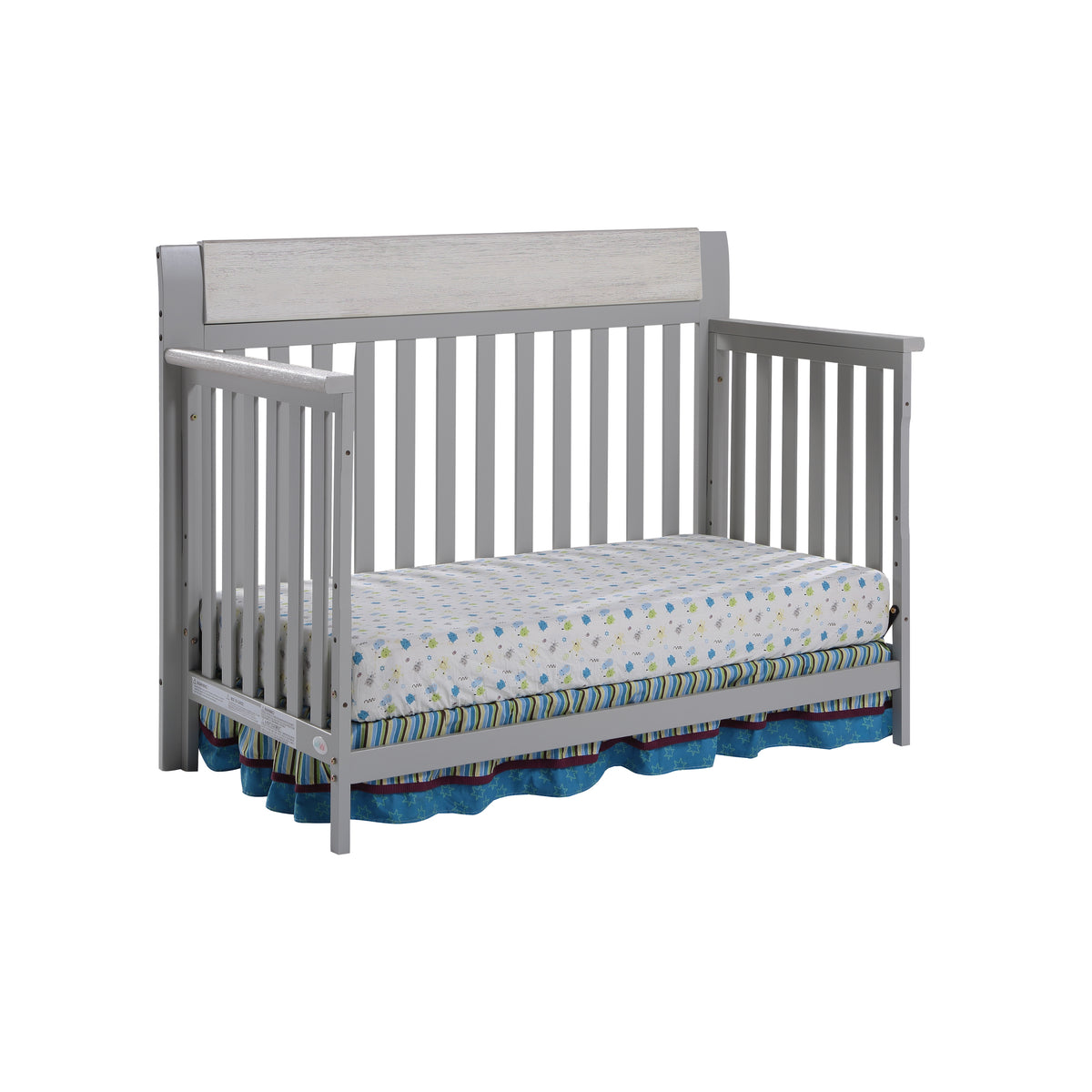 Hayes 4 In 1 Convertible Crib Gray Weathered Granite Gray Solid Wood
