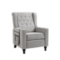 Arm Pushing Recliner Chair, Modern Button Tufted Wingback Push Back Recliner Chair, Living Room Chair Fabric Pushback Manual Single Reclining Sofa Home Theater Seating For Bedroom,Light Gray Light Gray Foam Linen