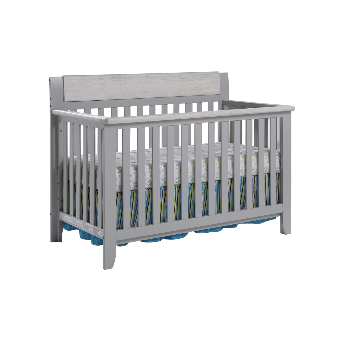Hayes 4 In 1 Convertible Crib Gray Weathered Granite Gray Solid Wood