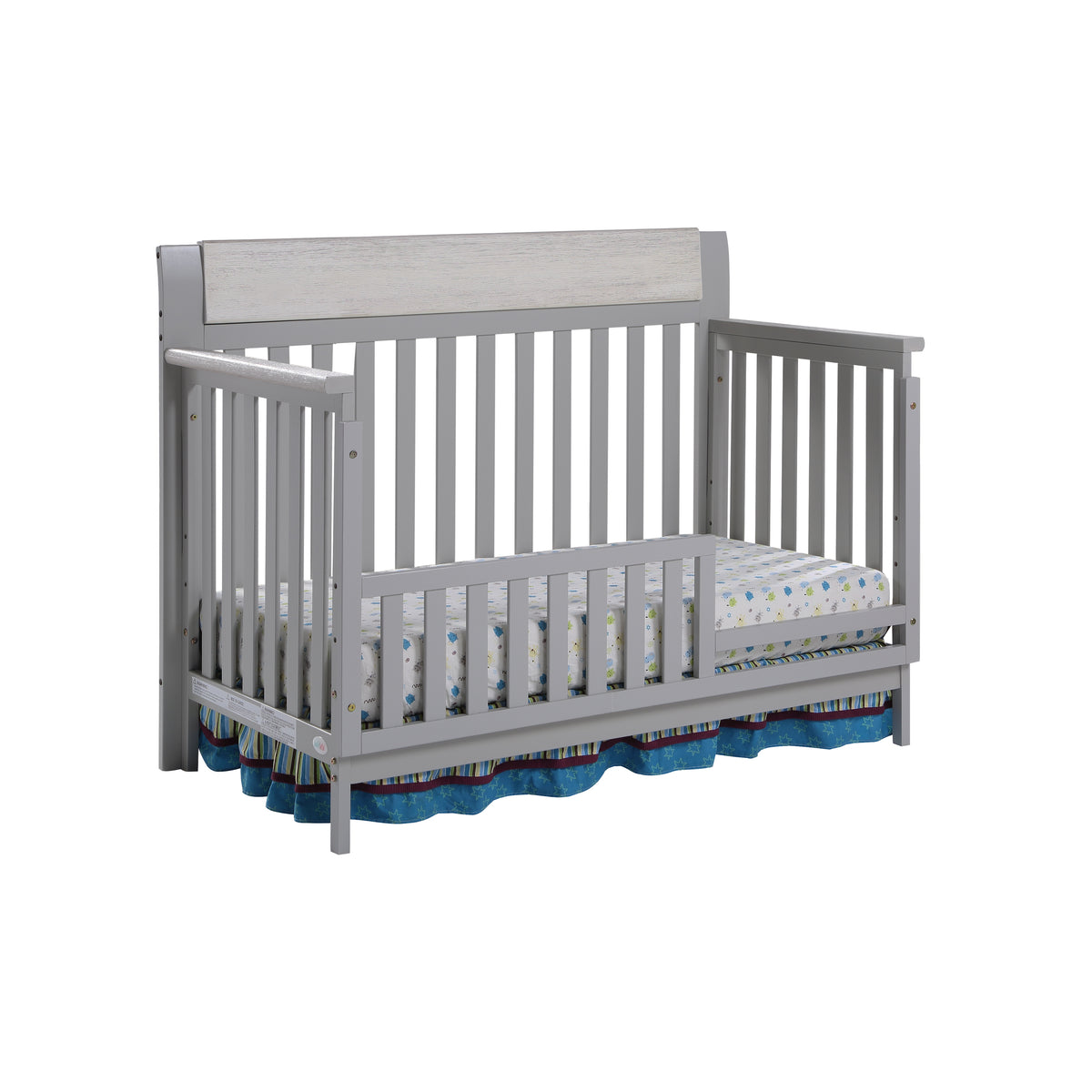 Hayes 4 In 1 Convertible Crib Gray Weathered Granite Gray Solid Wood