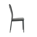 Dining Chairs Set Of 4, Grey Modern Kitchen Chair With Metal Leg Grey Leather