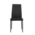 Dining Chairs Set Of 4, Black Modern Kitchen Chair With Metal Leg Black Leather