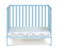 Palmer 3 In 1 Convertible Mini Crib Baby Blue W Mattress Pad Baby Blue Solid Wood