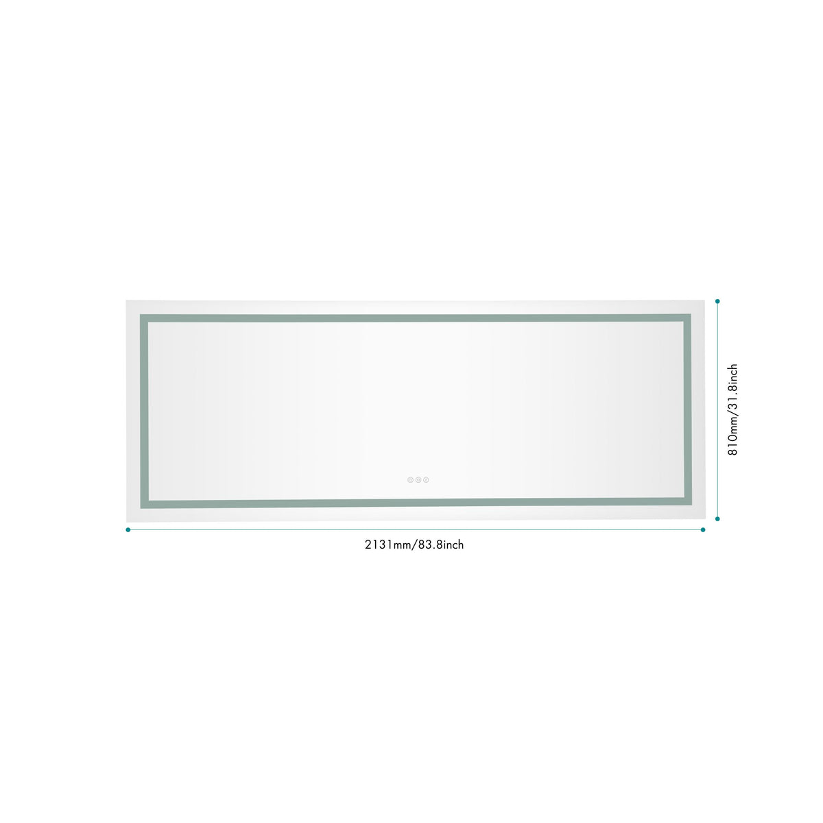 Ltl Needs To Consult The Warehouse Address84*32 Led Lighted Bathroom Wall Mounted Mirror With High Lumen Anti Fog Separately Control Dimmer Function White Aluminium