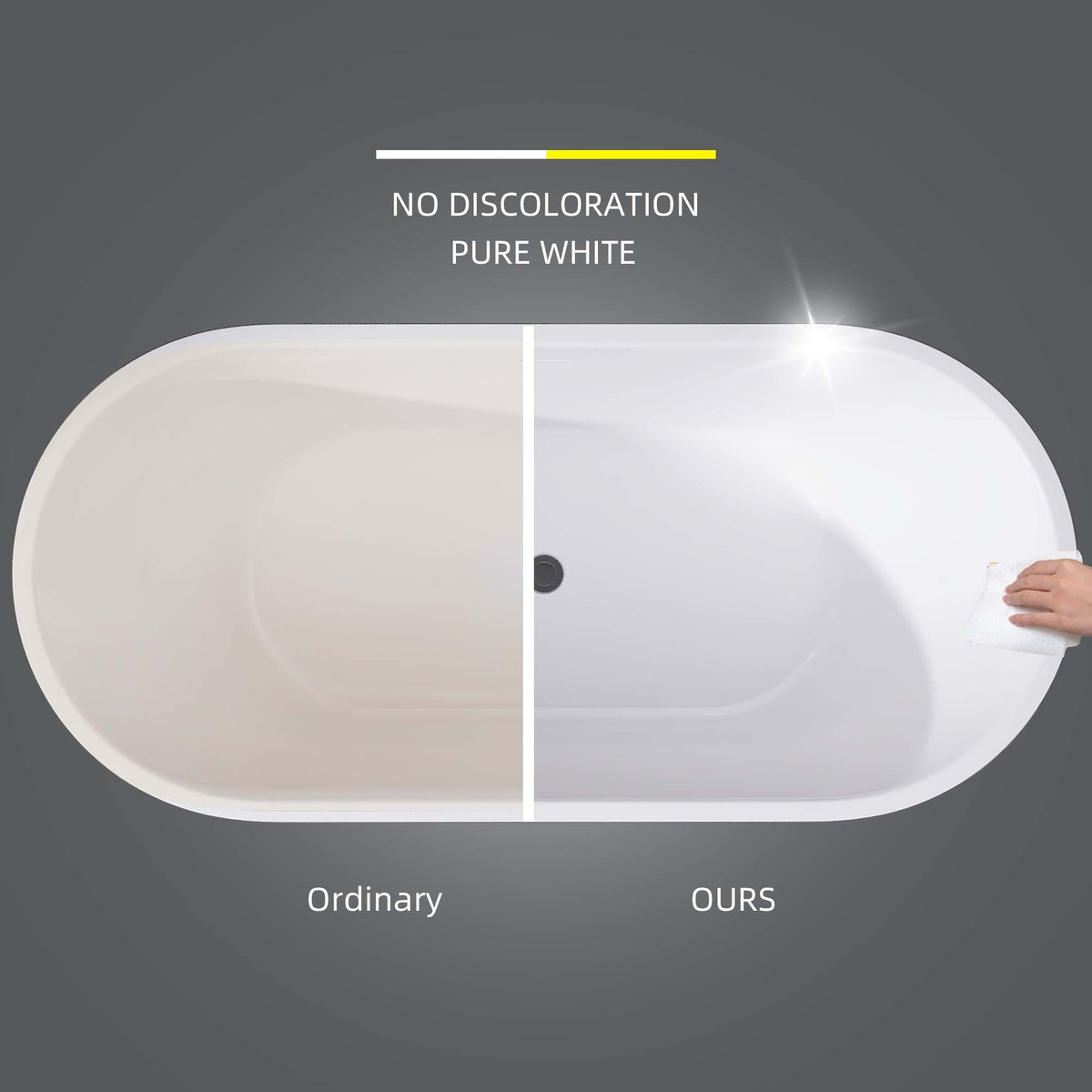 59" Acrylic Free Standing Tub Classic Oval Shape Soaking Tub, Adjustable Freestanding Bathtub With Integrated Slotted Overflow And Chrome Pop Up Drain Anti Clogging Gloss Black Black Oval Bathroom Freestanding Tubs Polished 59 61 In Modern Soaking Center