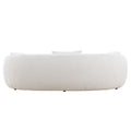 Mid Century Modern Curved Living Room Sofa, 4 Seat Boucle Fabric Couch For Bedroom, Office, Apartment, White White Boucle 3 Seat