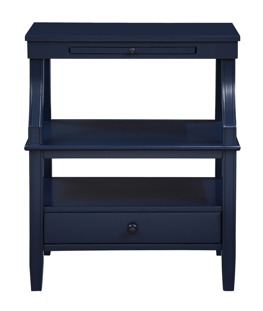 Newland Midnight Blue Storage Nightstand Navy Blue Wood Plywood