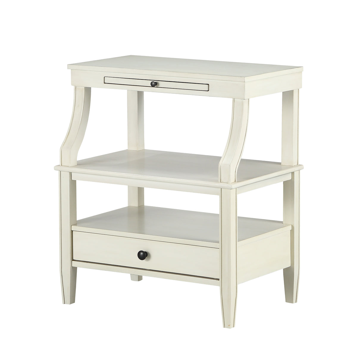 Newland Antique White Storage Nightstand Antique White Wood Plywood