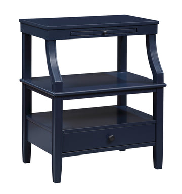 Newland Midnight Blue Storage Nightstand Navy Blue Wood Plywood