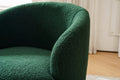 Teddy Fabric Swivel Accent Armchair Barrel Chair With Black Powder Coating Metal Ring,Dark Green Green Foam Upholstered
