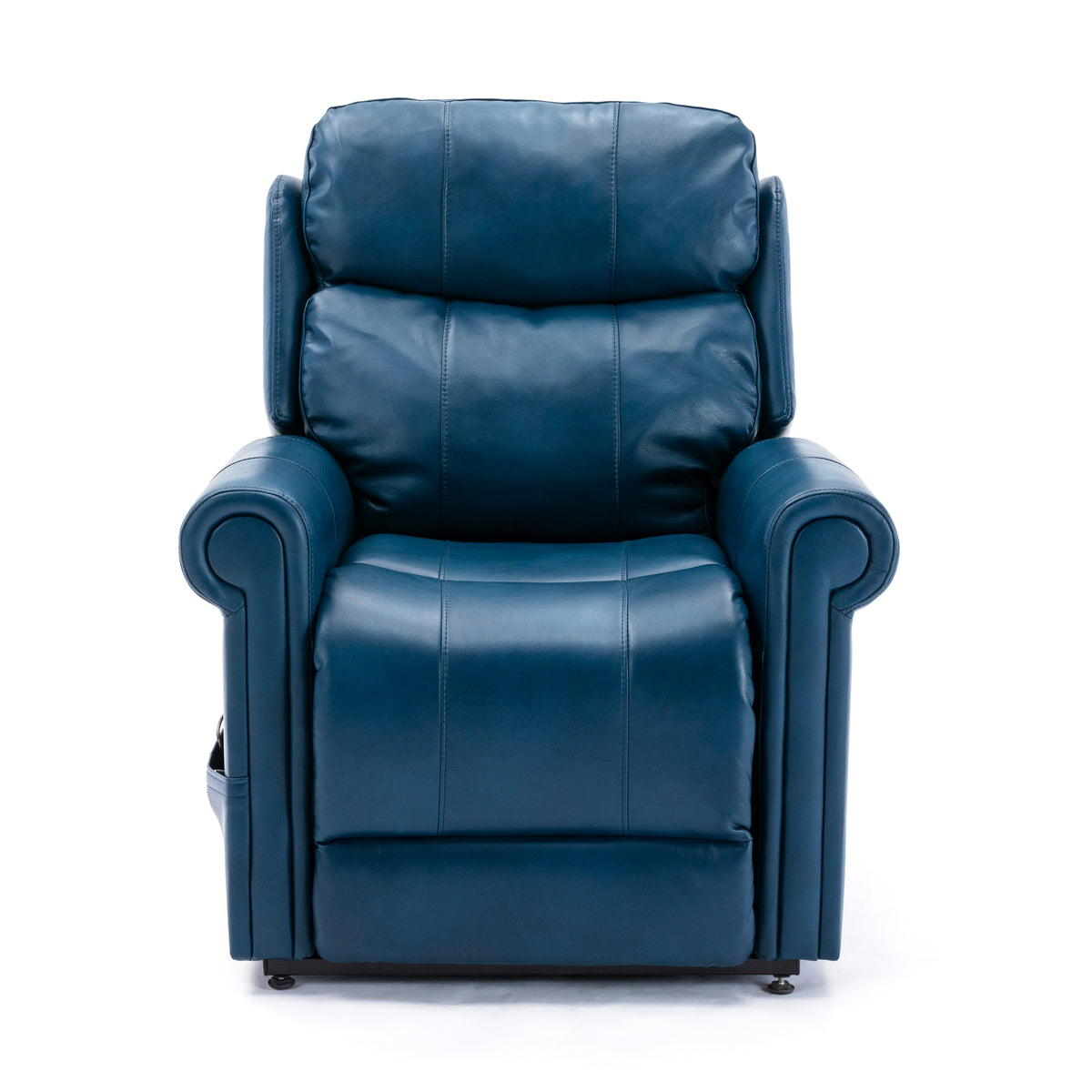 Lowell Navy Blue Leather Gel Lift Chair With Massage Navy Blue Foam Pu