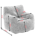 010 Soft Teddy Fabric Tufted Foam Bean Bag Chair With Teddy Fabric Dark Gray Dark Gray Primary Living Space Soft Modern Memory Foam Teddy