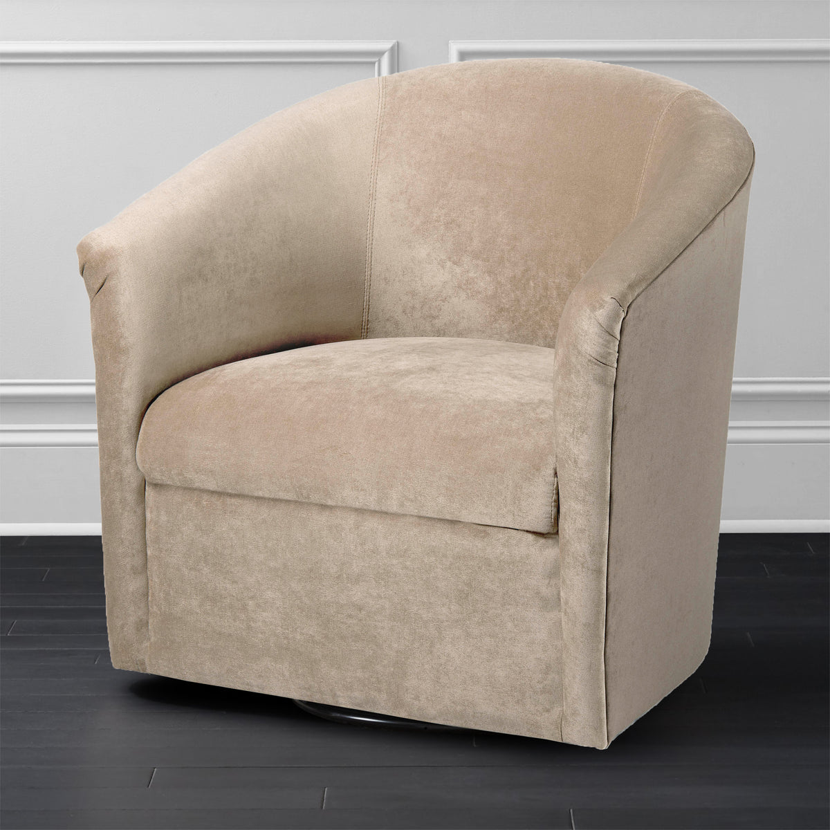 Eden Sand Swivel Chair Beige Foam Polyester