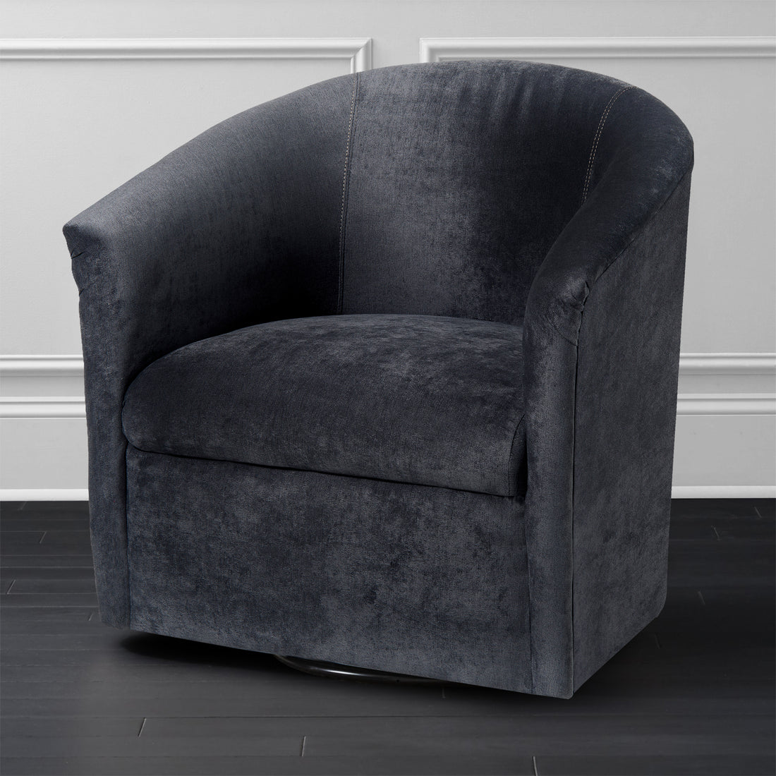 Eden Charcoal Swivel Chair Charcoal Grey Foam Polyester