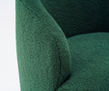 Teddy Fabric Swivel Accent Armchair Barrel Chair With Black Powder Coating Metal Ring,Dark Green Green Foam Upholstered