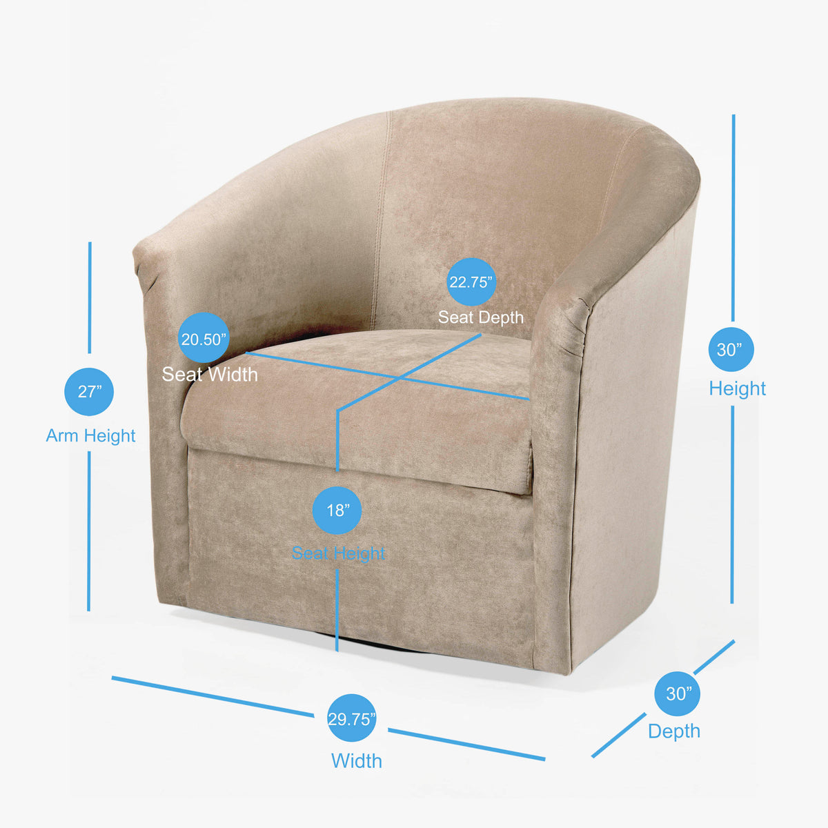Eden Sand Swivel Chair Beige Foam Polyester