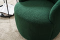 Teddy Fabric Swivel Accent Armchair Barrel Chair With Black Powder Coating Metal Ring,Dark Green Green Foam Upholstered