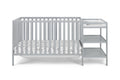 Palmer 3 In 1 Convertible Crib And Changer Combo Gray Gray Solid Wood