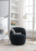 Teddy Fabric Swivel Accent Armchair Barrel Chair With Black Powder Coating Metal Ring,Dark Green Green Foam Upholstered