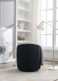 Teddy Fabric Swivel Accent Armchair Barrel Chair With Black Powder Coating Metal Ring,Dark Green Green Foam Upholstered