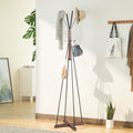 Reclaimed Wood And Metal Freestanding Coat Rack With Hooks Use In Bedroom, Living Room Natural Wood Stainless Steel