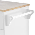 Kitchen Island Cart With Storage Cabinet And Two Locking Wheels,Solid Wood Desktop,Microwave Cabinet,Floor Standing Buffet Server Sideboard For Kitchen Room,Dining Room, Bathroom White White Mdf