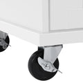 Kitchen Island Cart With Storage Cabinet And Two Locking Wheels,Solid Wood Desktop,Microwave Cabinet,Floor Standing Buffet Server Sideboard For Kitchen Room,Dining Room, Bathroom White White Mdf