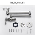 Pot Filler Faucet Wall Mount Kitchen Sink Faucet Folding Stretchable With Single Hole Two Handles Brushed Nickel Brass