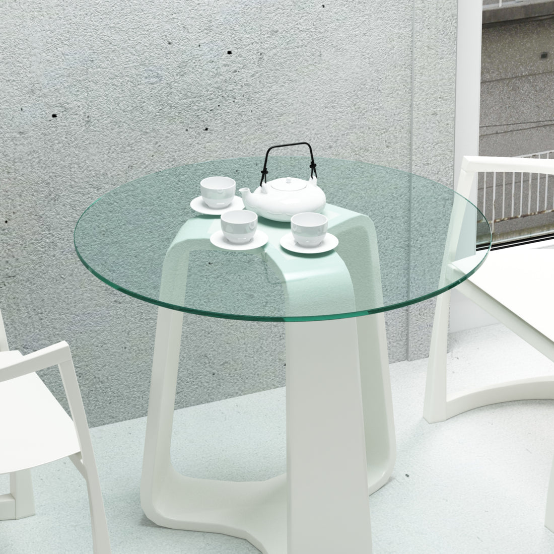 30" Inch Round Tempered Glass Table Top Clear Glass 1 4" Inch Thick Flat Polished Edge Transparent Glass