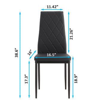 5 Piece Rectangle Dining Table Set, Tempered Glass Dining Table For Kitchen Room, Transparent Black Transparent Glass