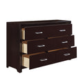 Espresso Finish 1Pc Dresser Of 6X Drawers Silver Tone Bar Pulls Contemporary Design Bedroom Furniture Espresso 5 Drawers & Above Bedroom Contemporary Wood
