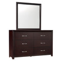 Espresso Finish 1Pc Dresser Of 6X Drawers Silver Tone Bar Pulls Contemporary Design Bedroom Furniture Espresso 5 Drawers & Above Bedroom Contemporary Wood