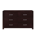 Espresso Finish 1Pc Dresser Of 6X Drawers Silver Tone Bar Pulls Contemporary Design Bedroom Furniture Espresso 5 Drawers & Above Bedroom Contemporary Wood