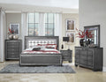 Glamourous Style 1Pc Nightstand Of 2X Drawers Led Lighting Faux Crystals Bar Pulls Gray Finish Modern Bedroom Furniture Gray 2 Drawers Bedroom Glam,Modern Wood