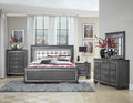 Glamourous Style 1Pc Queen Bed Button Tufted Upholstered Led Headboard Gray Finish Modern Beautiful Bedroom Furniture Queen Gray Bedroom Glam,Modern Wood