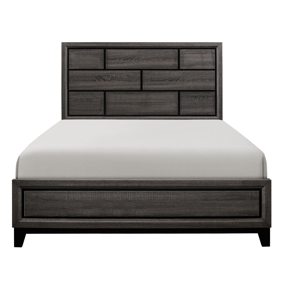Modern Style Clean Line Design Gray Finish 1Pc Eastern King Size Bed Contemporary Bedroom Furniture Box Spring Required King Gray Wood Bedroom Contemporary Wood