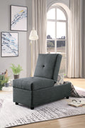 Gray Color Stylish 1Pc Storage Ottoman Convertible Chair Foam Cushioned Fabric Upholstered Solid Wood Plywood Frame Living Room Furniture Gray Wood Primary Living Space Grey Modern Rectangle With Storage Solid Wood