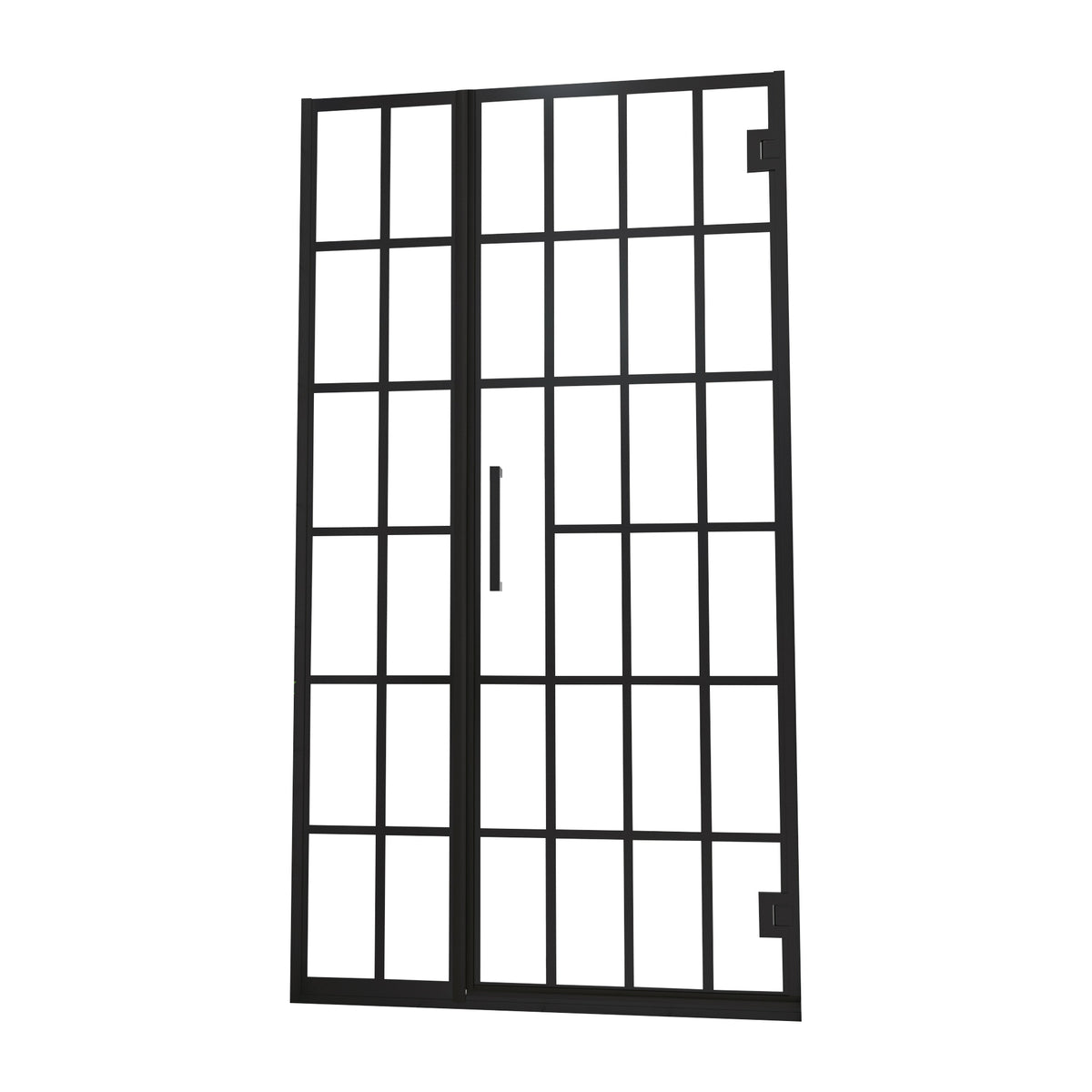 Shower Door 40" W X 72" H Pivot Frameless Shower Door With Pattern Glass, Open Entry Design In Matte Black Matte Black Glass