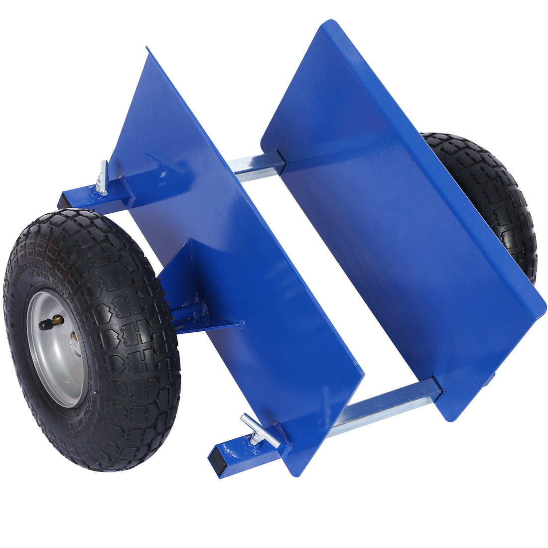 600Lb Panel Dolly10In. Pneumatic Wheels ,Blue Blue Metal