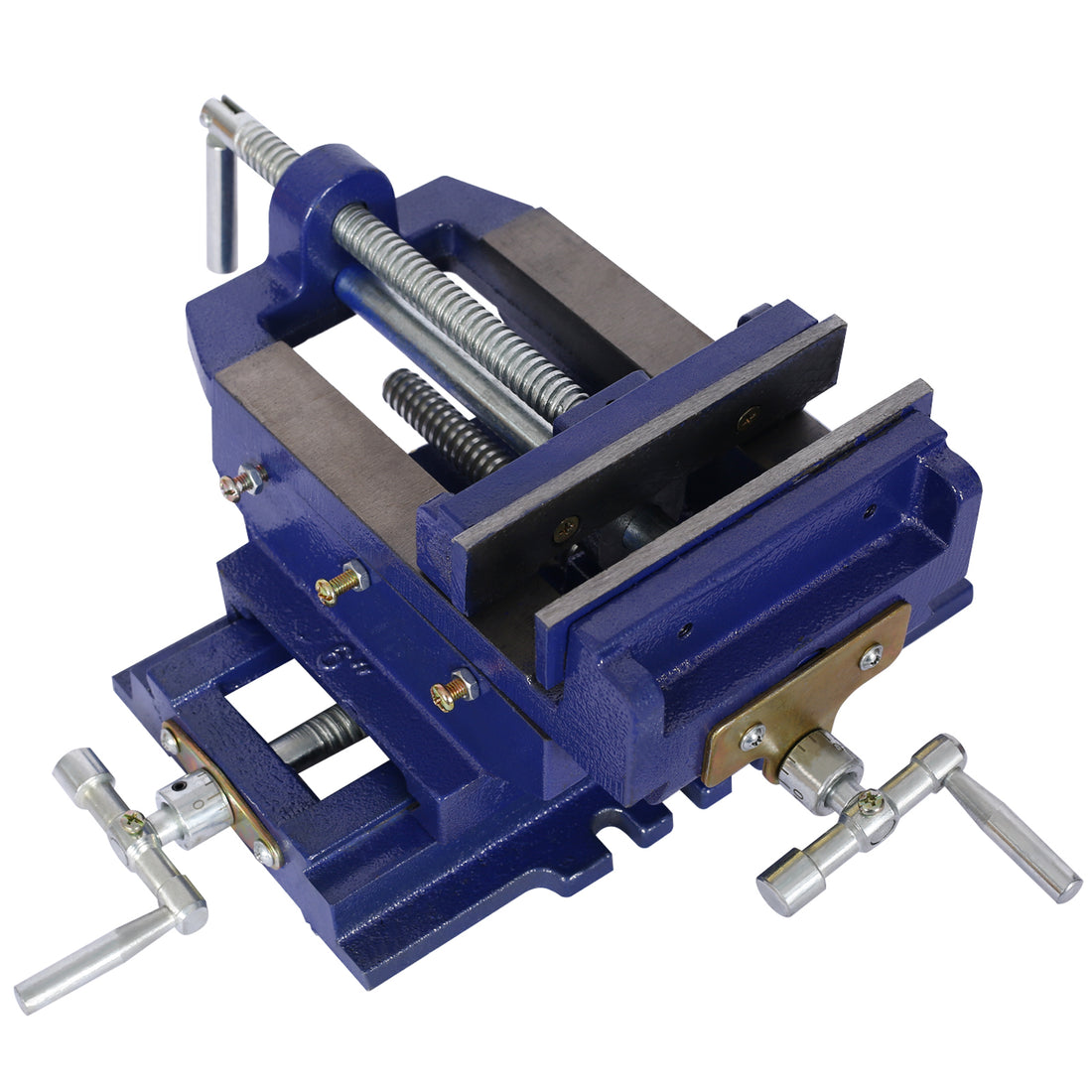 Cross Slide Vise, Drill Press Vise 6Inch,Drill Press Metal Milling 2 Way X Y ,Benchtop Wood Working Clamp Machine Blue Steel