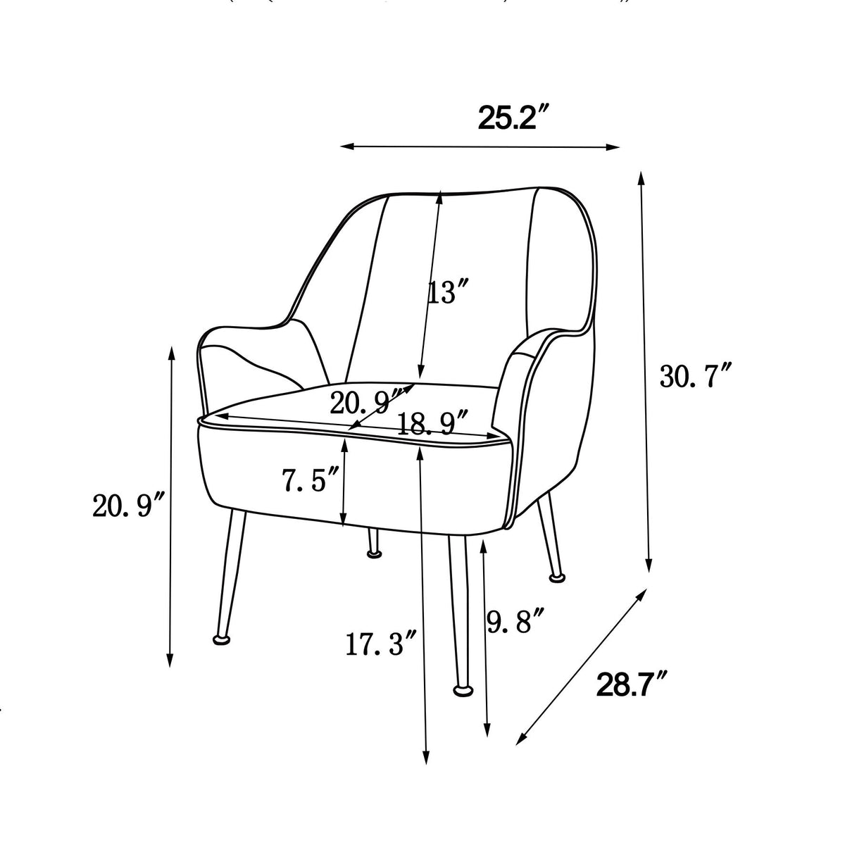 Modern Mid Century Chair Velvet Sherpa Armchair For Living Room Bedroom Office Easy Assemble Grey Foam Velvet